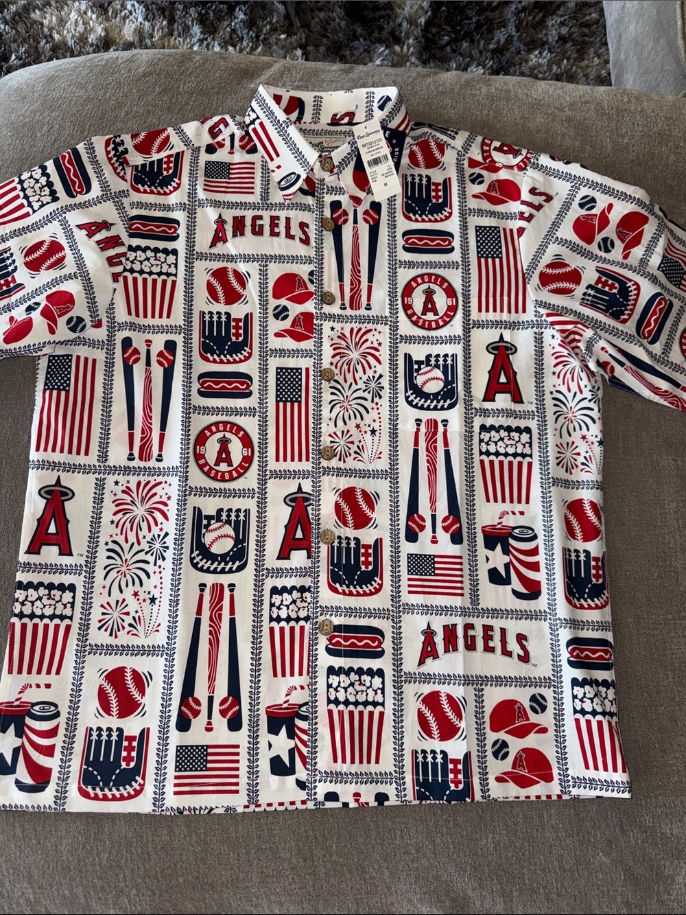 Los Angeles Angels Reyn Spooner Americana Button-Up Shirt - White